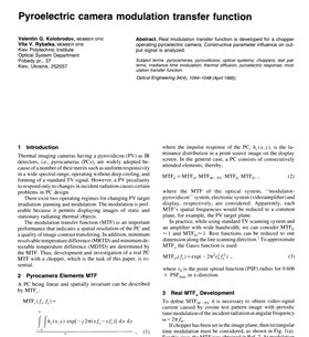 Pyroelectric camera modulation transfer function